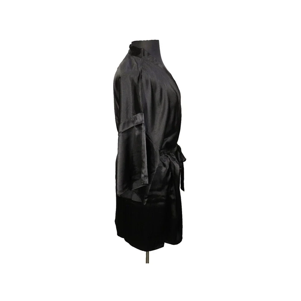 Secret Treasures Floral Satin Chemise & Black Kimono Style Robe, Plus Size 3X - Picture 9 of 11